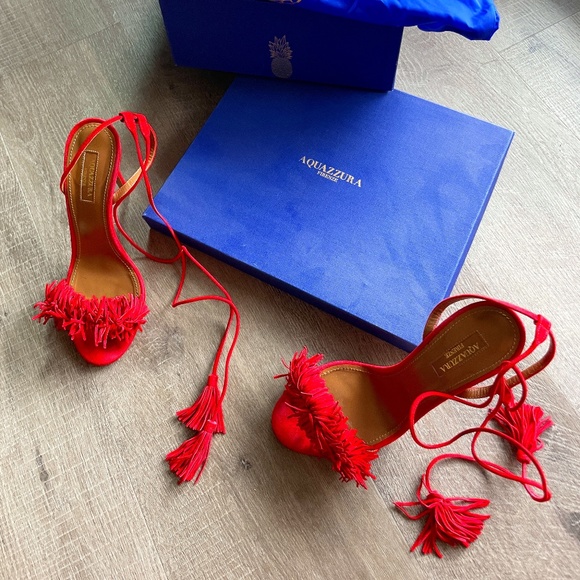 Aquazzura Shoes - Aquazzura Red fringe sandals